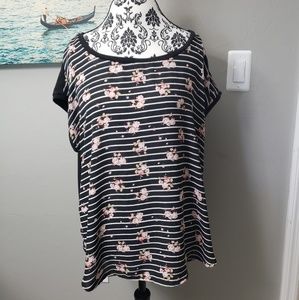 Torrid Flowered and Striped Top